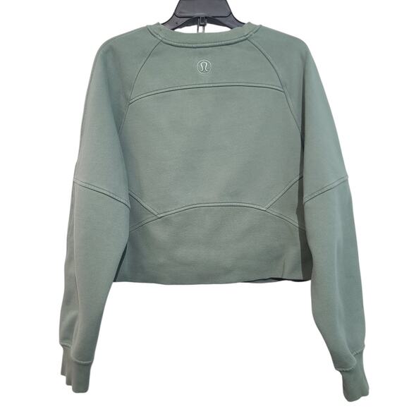 Lululemon Scuba Oversized Crewneck Sweatshirt Grey Eucalyptus M/L GUC - Picture 3 of 4
